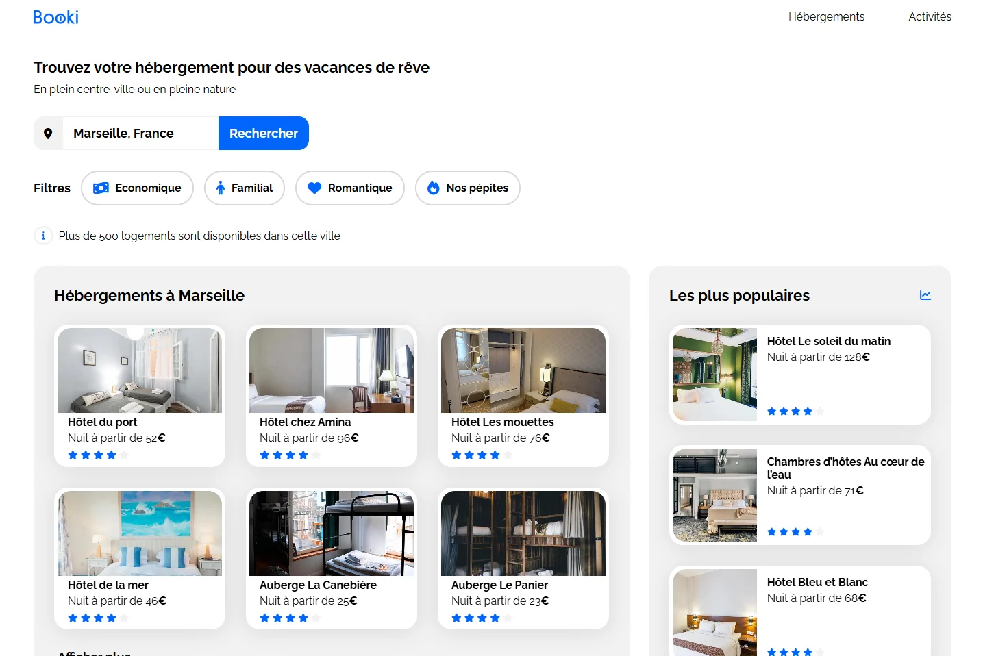 Aperçu du projet Booki